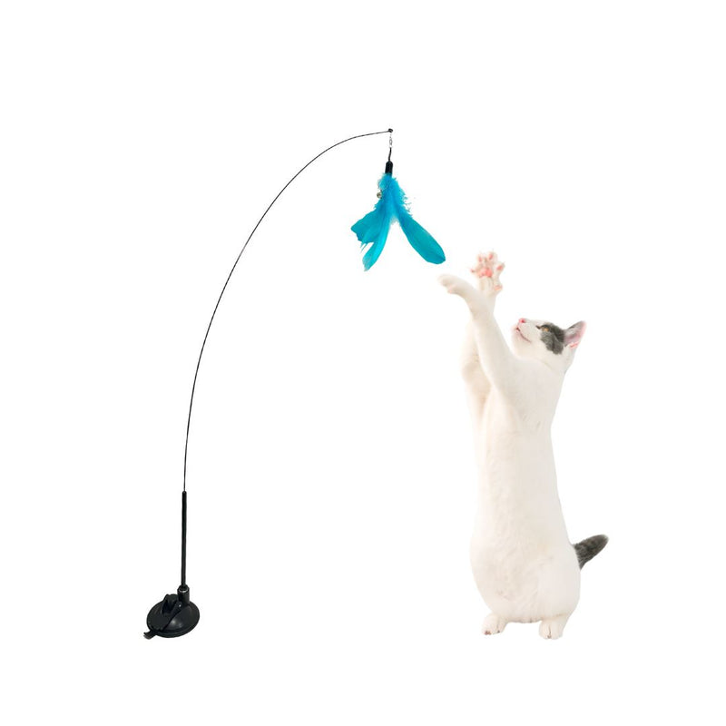 Brinquedo Interativo para Gatos: Varinha com Ventosa e Pena Espaço de Bicho 