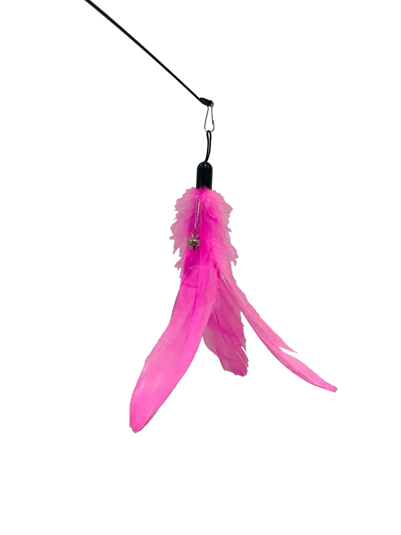 Brinquedo Interativo para Gatos: Varinha com Ventosa e Pena Espaço de Bicho Rosa 
