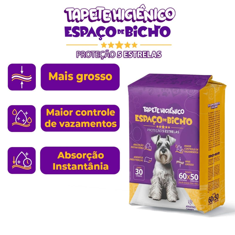 Tapete Higiênico 50x60cm Espaço de Bicho Super Absorção 50un Espaço de Bicho 